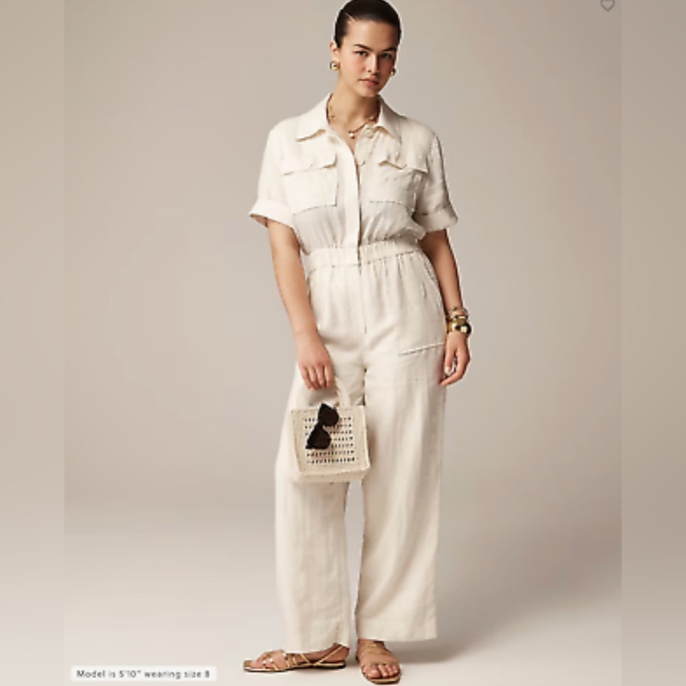J.Crew jumpsuit linen, size 18 NWT